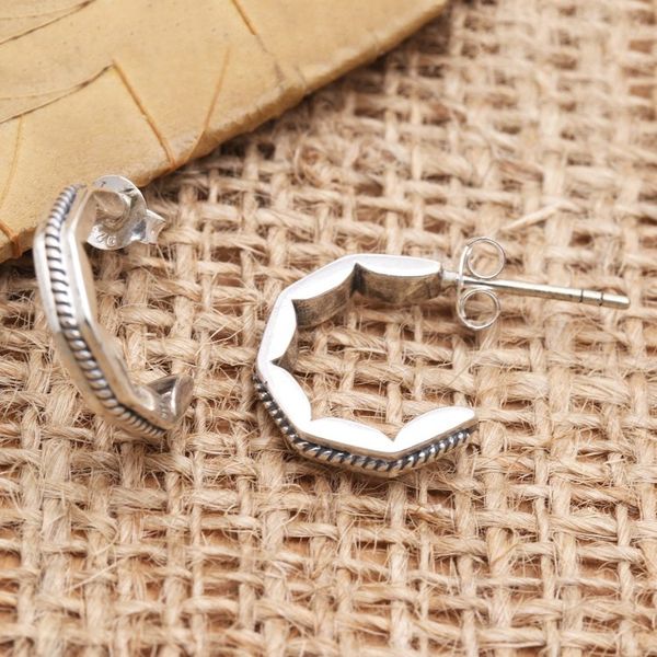 Alternate image for Hand Crafted Sterling Silver Drop Earrings Courage to Grow