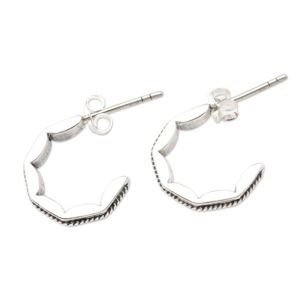 Alternate image for Hand Crafted Sterling Silver Drop Earrings Courage to Grow