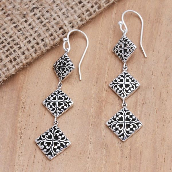 Alternate image for Artisan Crafted Sterling Silver Dangle Earrings My Hearts Eye