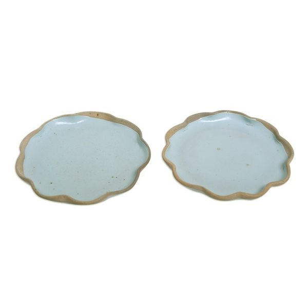Alternate image for Handmade Ceramic Salad Plates Pair First Course