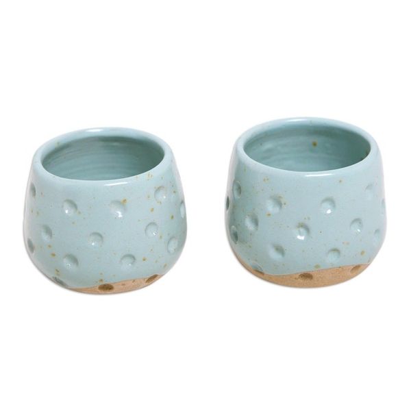 Alternate image for Hand Crafted Ceramic Teacups Pair First Snow