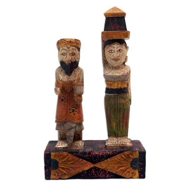Alternate image for Hand Carved Albesia Wood Statuette Sulinggih