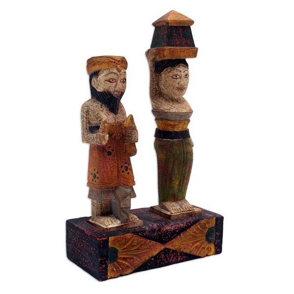 Alternate image for Hand Carved Albesia Wood Statuette Sulinggih