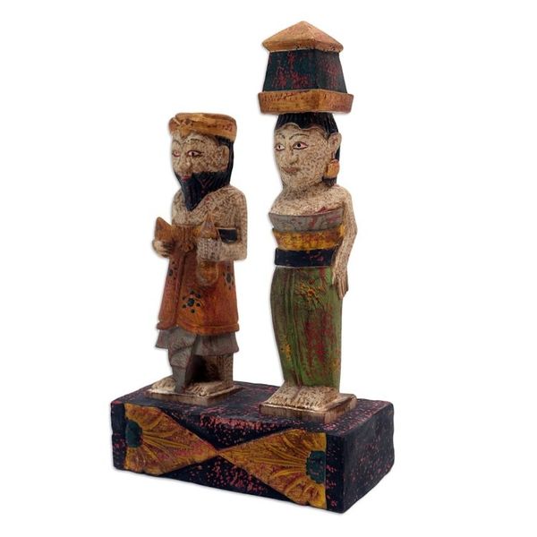 Alternate image for Hand Carved Albesia Wood Statuette Sulinggih