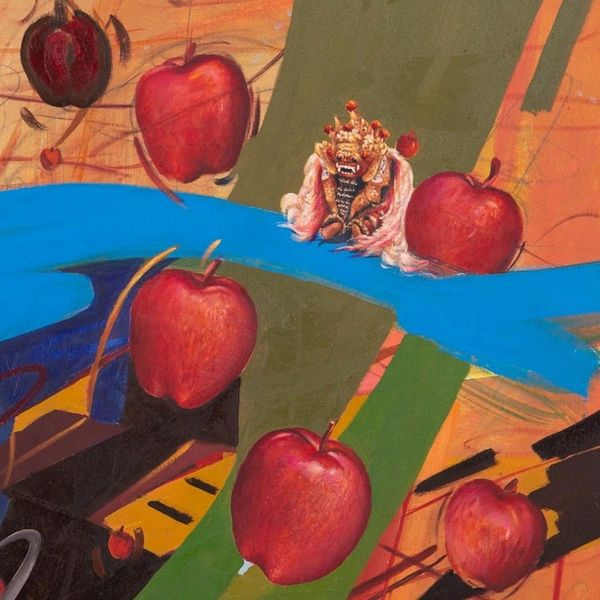 Alternate image for Oil Painting on Canvas with Fruit Motif Dancing Between Apples