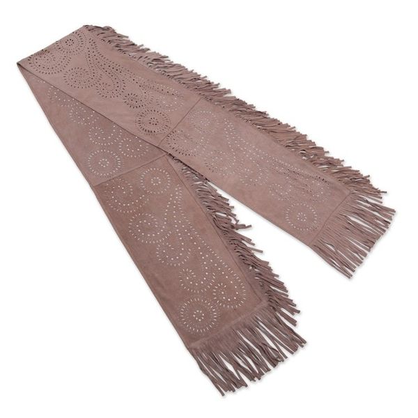 Alternate image for Hand Crafted Suede Leather Scarf Back to Earth