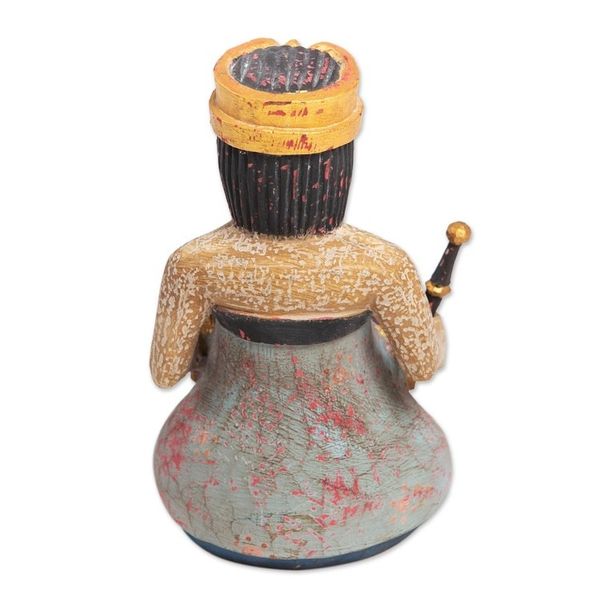 Alternate image for Balinese Albesia Wood Figurine with Music Motif Kendang Beleganjur