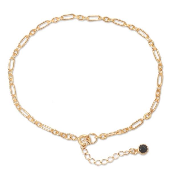 Alternate image for Gold-Plated Cubic Zirconia Rolo Chain Bracelet Something Special