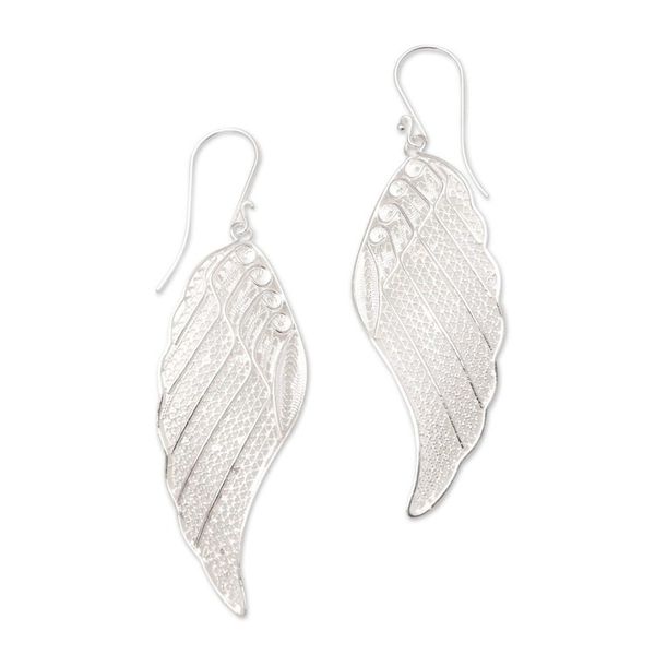 Alternate image for Sterling Silver Filigree Dangle Earrings from Java Wing It