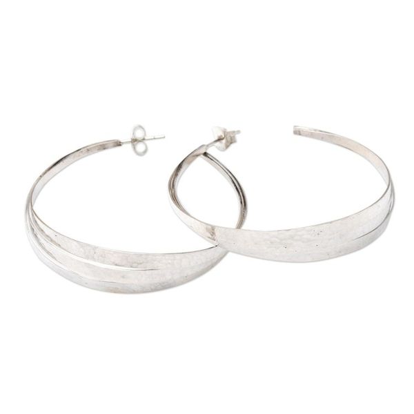 Alternate image for Hand Crafted Sterling Silver Half-Hoop Earrings Every Moment