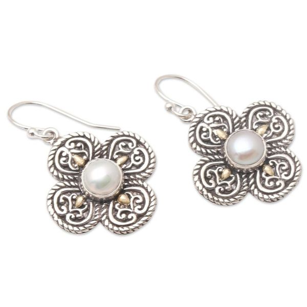 Alternate image for Gold-Accented Cultured Pearl Dangle Earrings Gift Giver