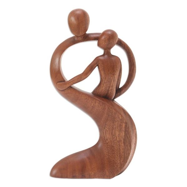 Alternate image for Artisan Crafted Suar Wood Statuette Fathers Protection