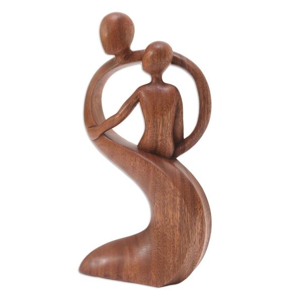 Alternate image for Artisan Crafted Suar Wood Statuette Fathers Protection