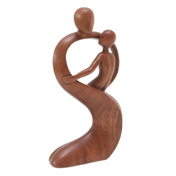 Alternate image for Artisan Crafted Suar Wood Statuette Fathers Protection