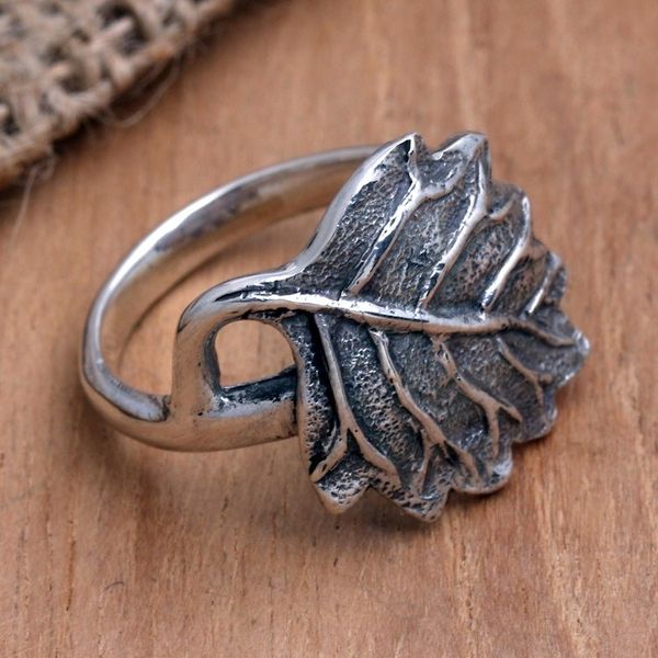 Alternate image for Sterling Silver Leaf-Motif Cocktail Ring Autumnal Melody