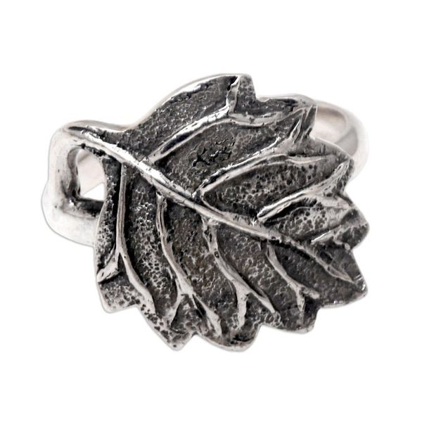 Alternate image for Sterling Silver Leaf-Motif Cocktail Ring Autumnal Melody