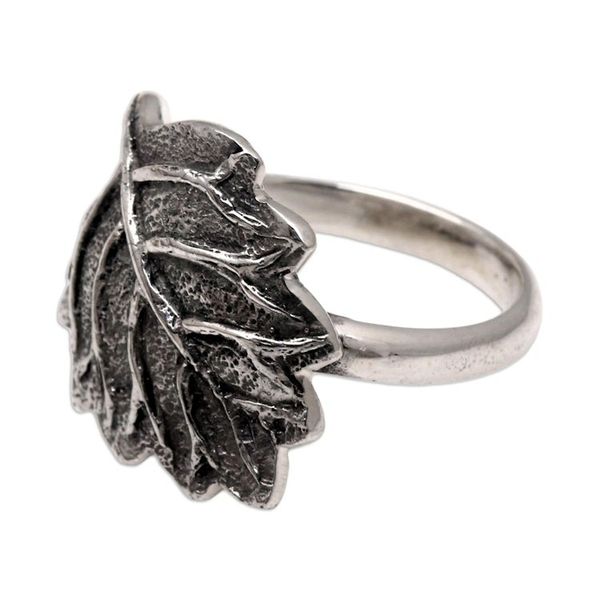 Alternate image for Sterling Silver Leaf-Motif Cocktail Ring Autumnal Melody