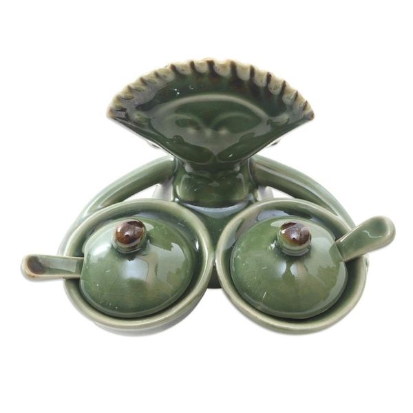 Alternate image for Hand Crafted Ceramic Condiment Set 5 Pcs Janger Dancer