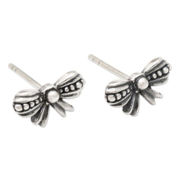 Alternate image for Sterling Silver Bow-Motif Stud Earrings Little Bow
