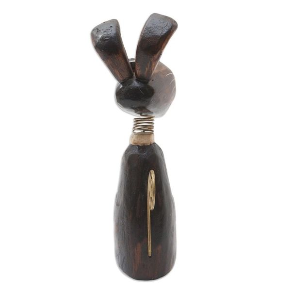 Alternate image for Handcrafted Albesia Wood Dog-Motif Statuette Canine Wisdom