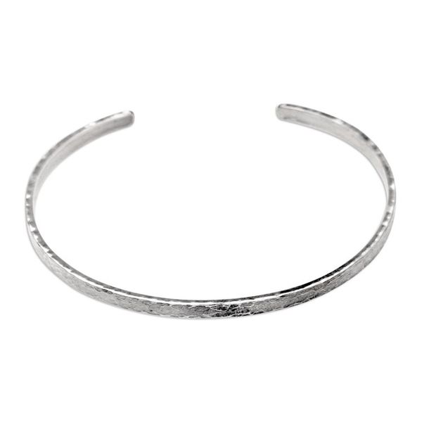 Alternate image for Hammered Finish Sterling Silver Cuff Bracelet Simply the Best