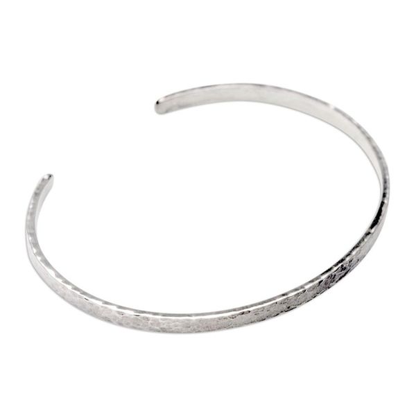 Alternate image for Hammered Finish Sterling Silver Cuff Bracelet Simply the Best