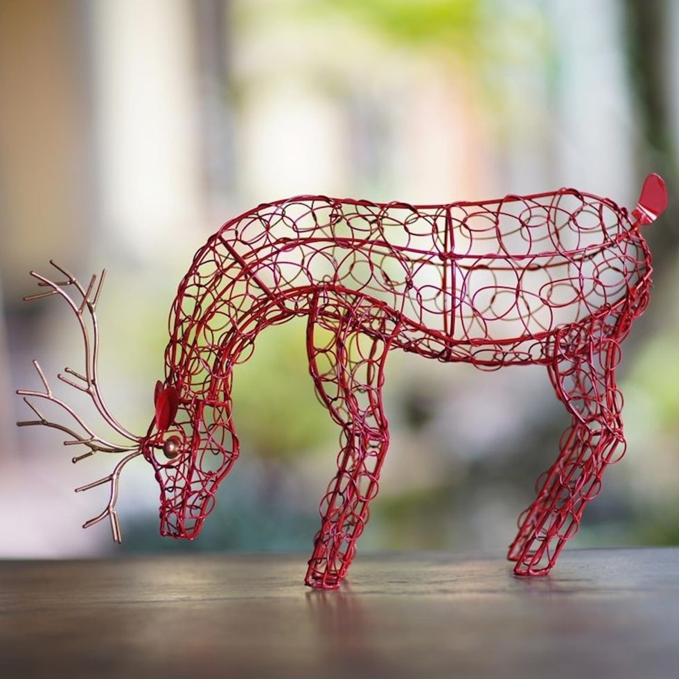 Wrought Iron Reindeer Holiday Decor 'Eager to Please'