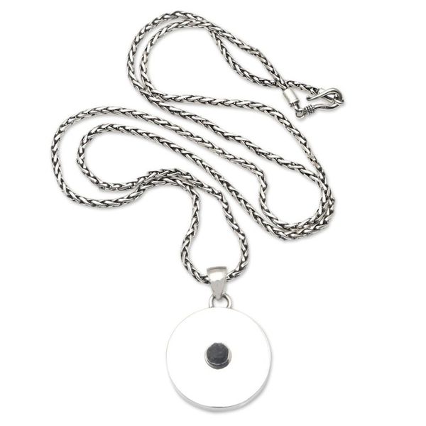 Alternate image for Lava Stone and Sterling Silver Pendant Necklace Mountain Heart
