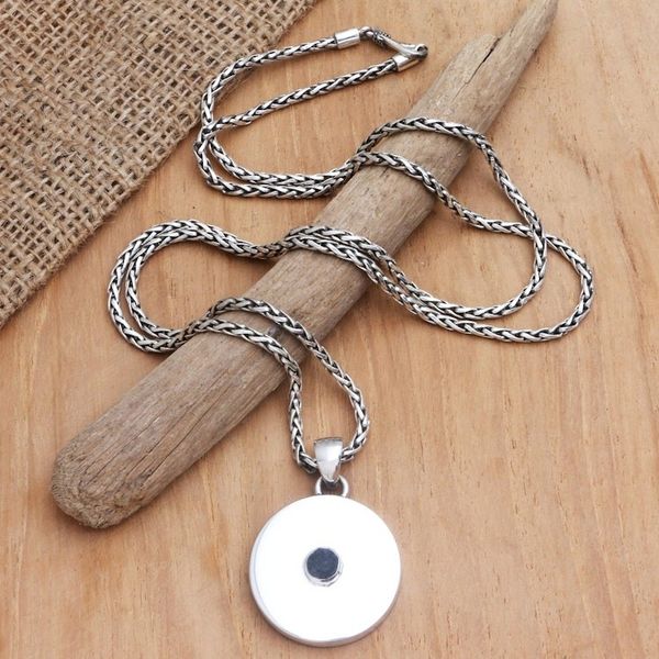 Alternate image for Lava Stone and Sterling Silver Pendant Necklace Mountain Heart