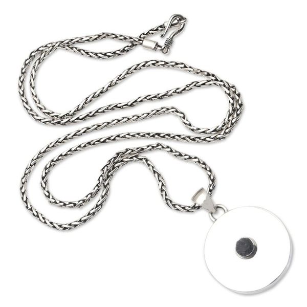 Alternate image for Lava Stone and Sterling Silver Pendant Necklace Mountain Heart