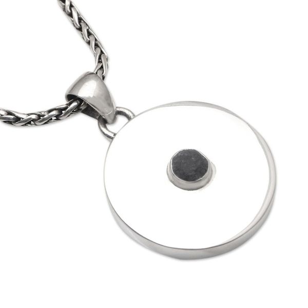 Alternate image for Lava Stone and Sterling Silver Pendant Necklace Mountain Heart
