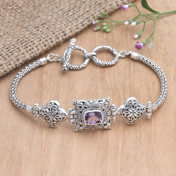 Alternate image for Amethyst and Sterling Silver Pendant Bracelet One Day in Sunset
