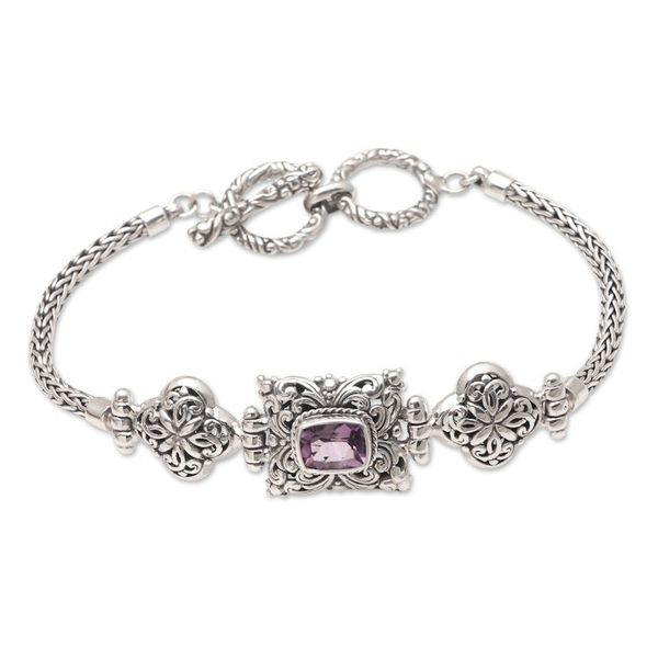 Alternate image for Amethyst and Sterling Silver Pendant Bracelet One Day in Sunset