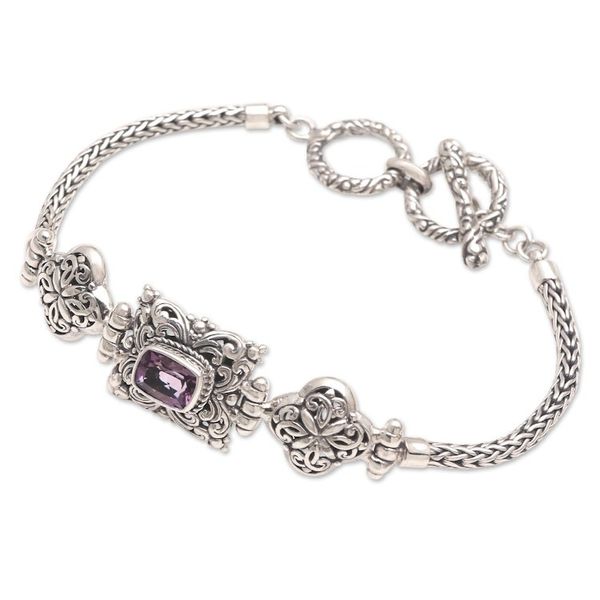 Alternate image for Amethyst and Sterling Silver Pendant Bracelet One Day in Sunset