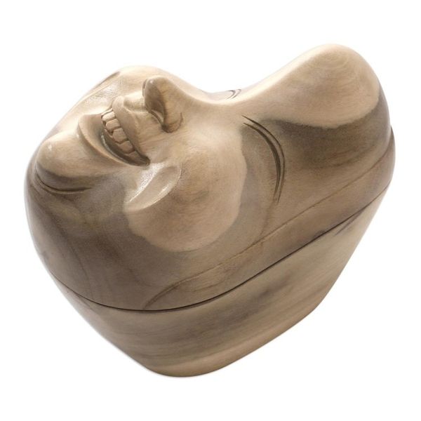 Alternate image for Hand Made Hibiscus Wood Decorative Box Keep Smiling