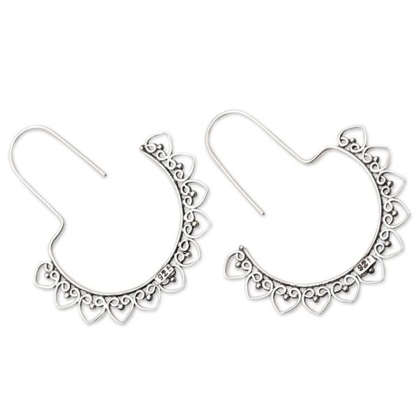 Alternate image for Hand Made Sterling Silver Drop Earrings Thorn Patch