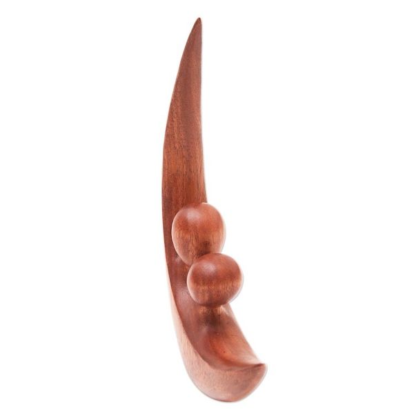 Alternate image for Romantic Handcrafted Suar Wood Statuette Crescent Pair