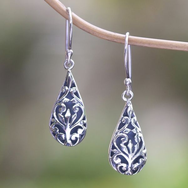 Alternate image for Hand Crafted Sterling Silver Dangle Earrings Hazy Sunrise