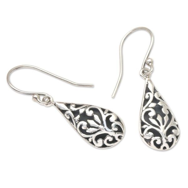 Alternate image for Hand Crafted Sterling Silver Dangle Earrings Hazy Sunrise