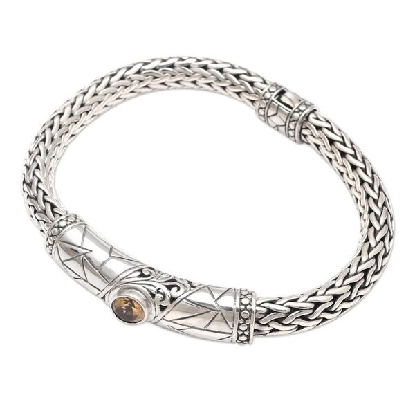 Alternate image for Mens Citrine and Sterling Silver Pendant Bracelet Rocky Shore in Yellow