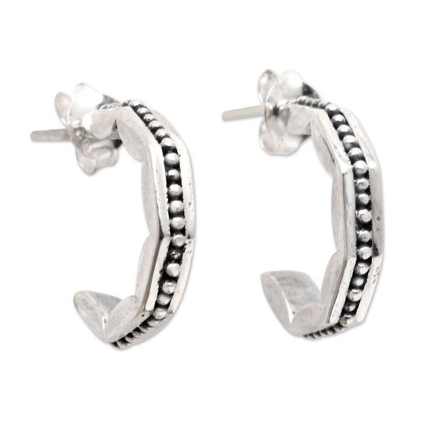 Alternate image for Artisan Crafted Sterling Silver Drop Earrings Simple and Chic