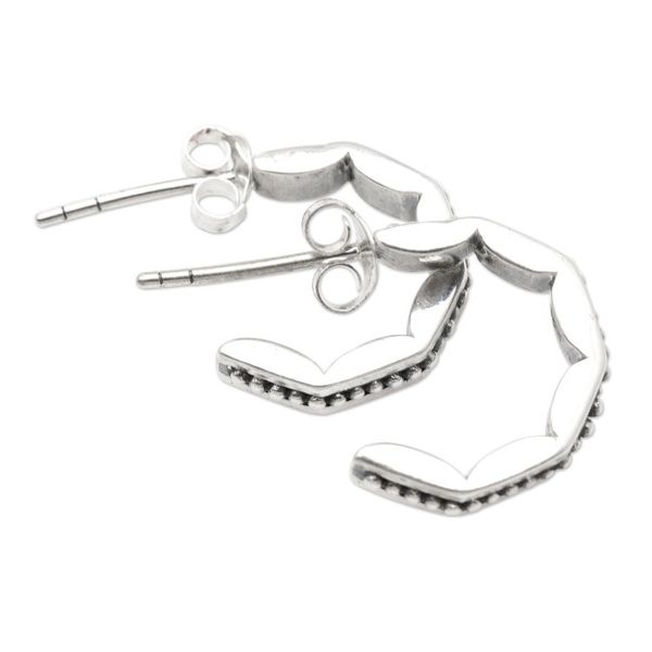 Alternate image for Artisan Crafted Sterling Silver Drop Earrings Simple and Chic