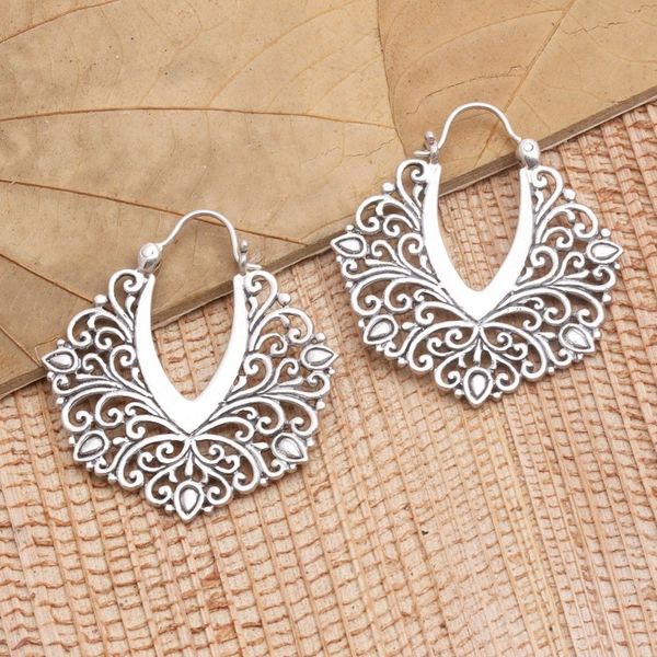 Alternate image for Hand Made Sterling Silver Hoop Earrings Magic Oasis
