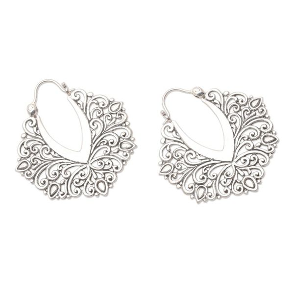 Alternate image for Hand Made Sterling Silver Hoop Earrings Magic Oasis