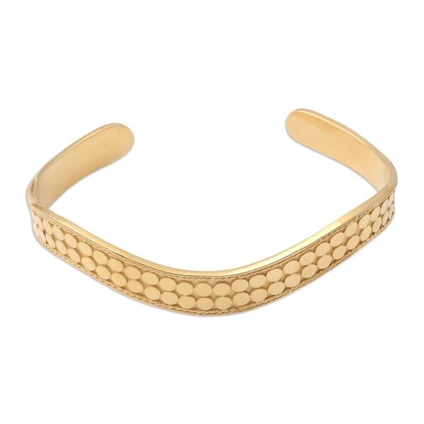Alternate image for Handmade Gold-Plated Bangle Bracelet from Bali Golden Snake