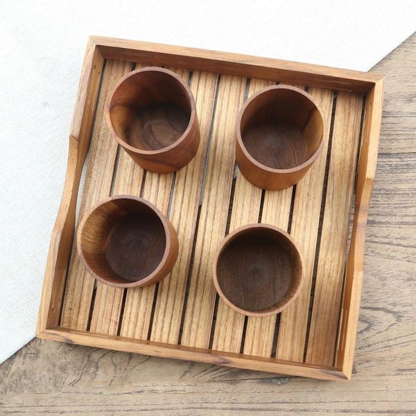 Alternate image for Artisan Crafted Teak Wood Tray from Bali Refreshments