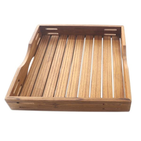 Alternate image for Artisan Crafted Teak Wood Tray from Bali Refreshments