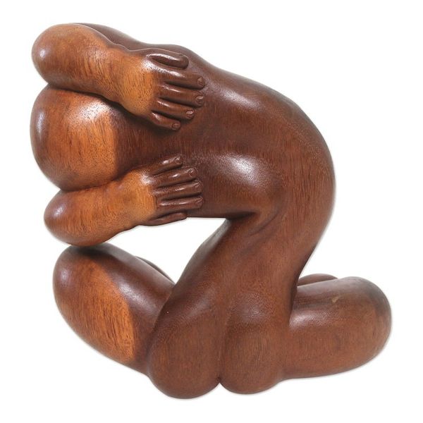 Alternate image for Handmade Suar Wood Monk Sculpture Limber Monk
