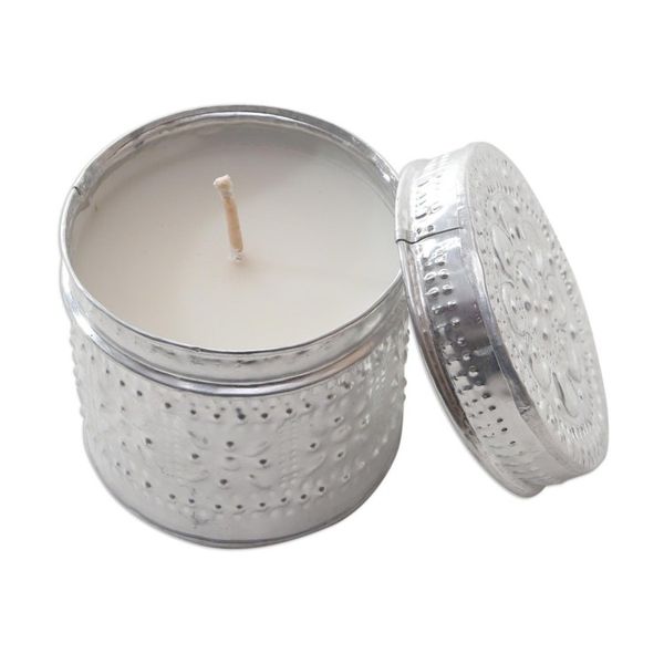 Alternate image for Aluminum Tinned Beeswax Candles from Bali Set of 3 Morning Glow