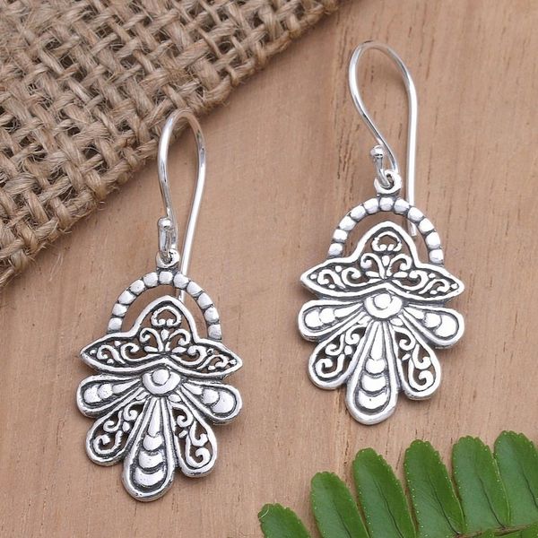 Alternate image for Handcrafted Sterling Silver Dangle Earrings from Bali Allegiance